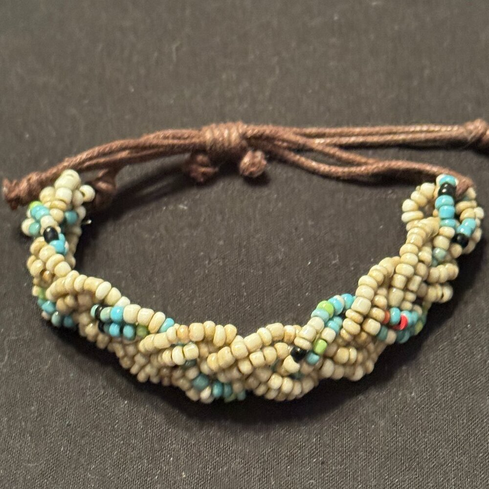 Vintage Bead and Cord Pull Bracelet